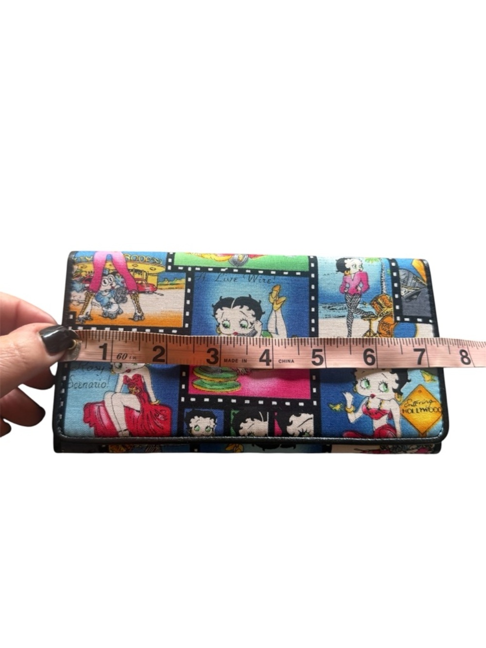 Vintage Iconic Betty Boop “Entering Hollywood” Multi Photos Fabric Snap Wallet - Picture 5 of 16